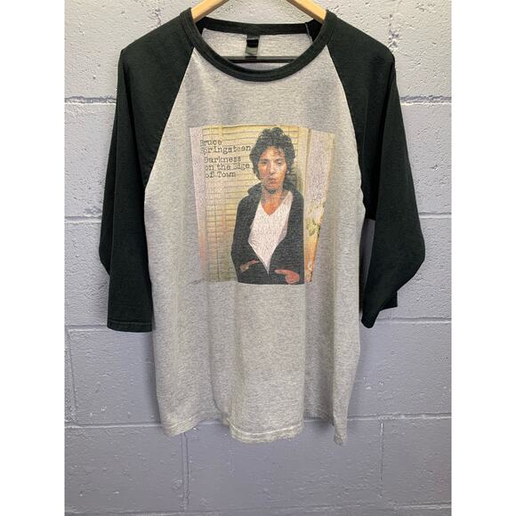 Bruce Springsteen Darkness on the Edge of Town Raglan T-shirt Large - Picture 1 of 7